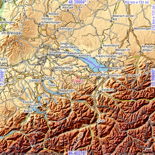 Topographic map of Flawil