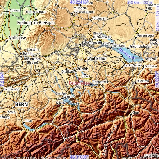 Topographic map of Feldmeilen