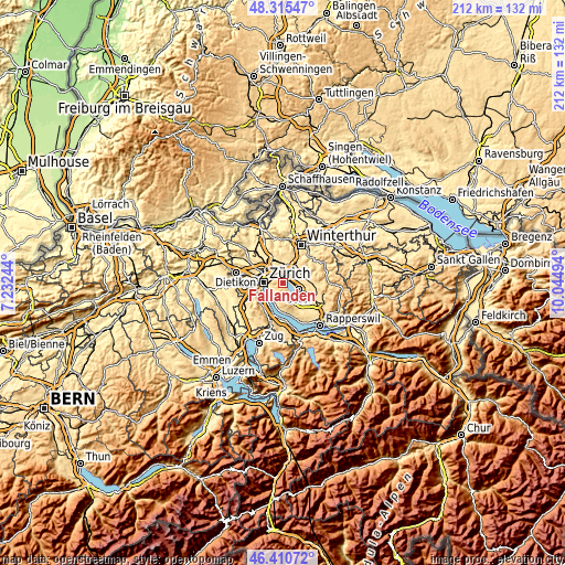 Topographic map of Fällanden