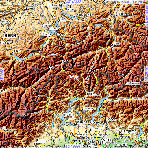 Topographic map of Faido