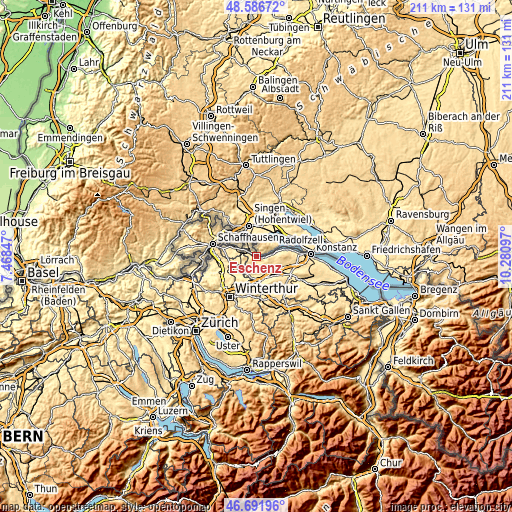 Topographic map of Eschenz