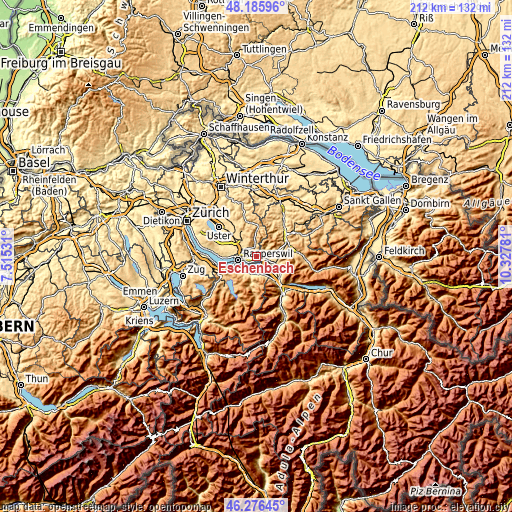 Topographic map of Eschenbach