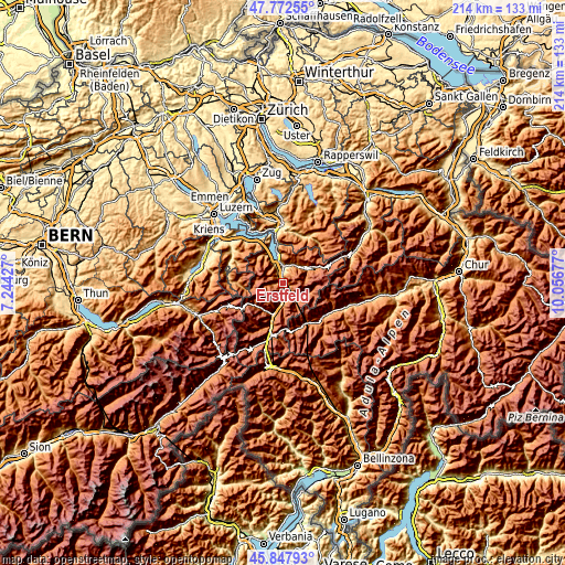 Topographic map of Erstfeld