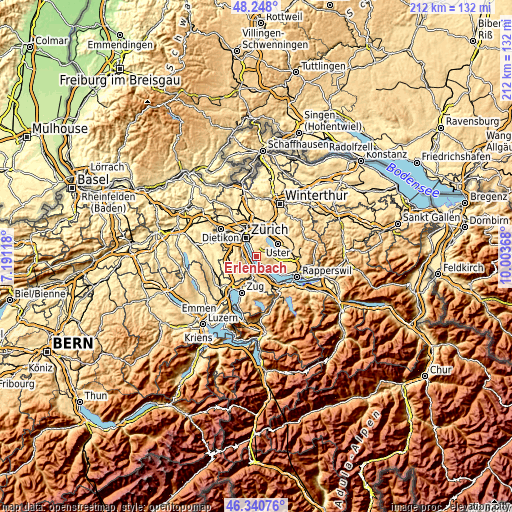 Topographic map of Erlenbach