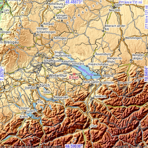 Topographic map of Erlen