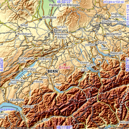 Topographic map of Eriswil