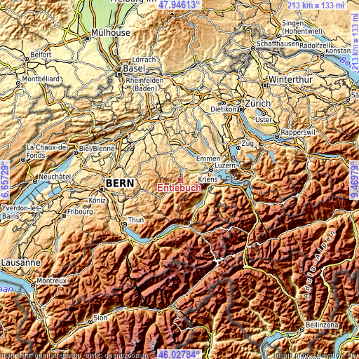 Topographic map of Entlebuch