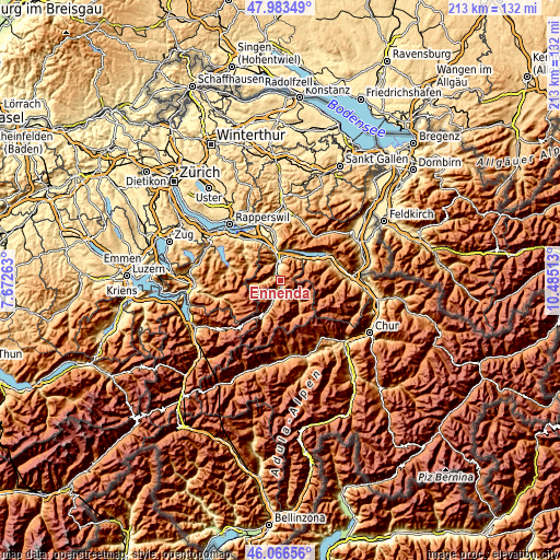 Topographic map of Ennenda