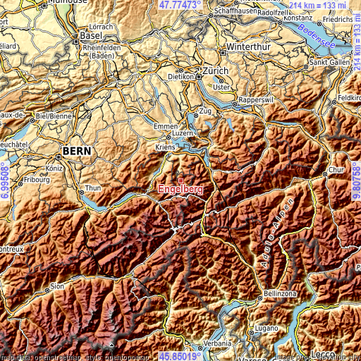 Topographic map of Engelberg