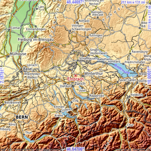 Topographic map of Embrach