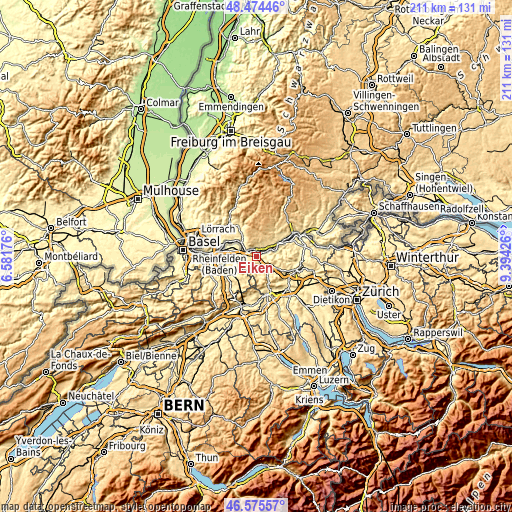 Topographic map of Eiken