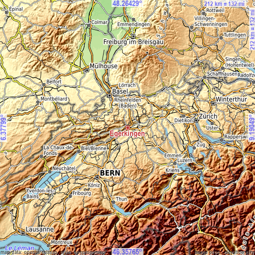 Topographic map of Egerkingen