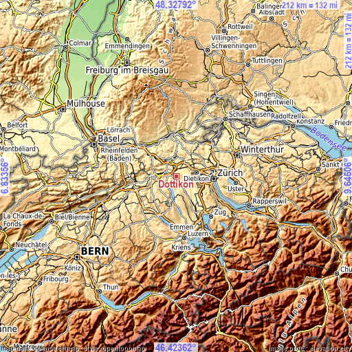 Topographic map of Dottikon