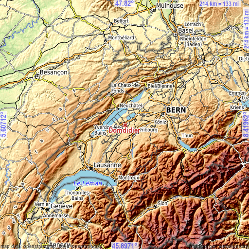 Topographic map of Domdidier