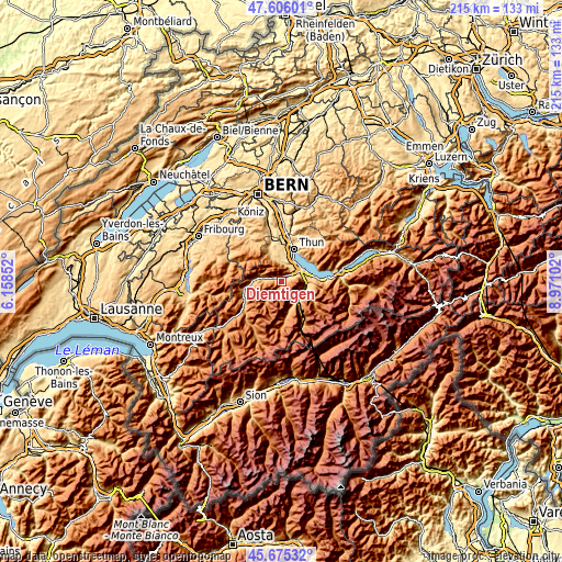 Topographic map of Diemtigen