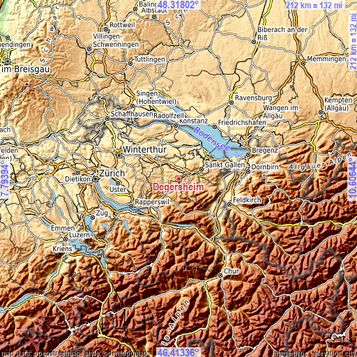 Topographic map of Degersheim