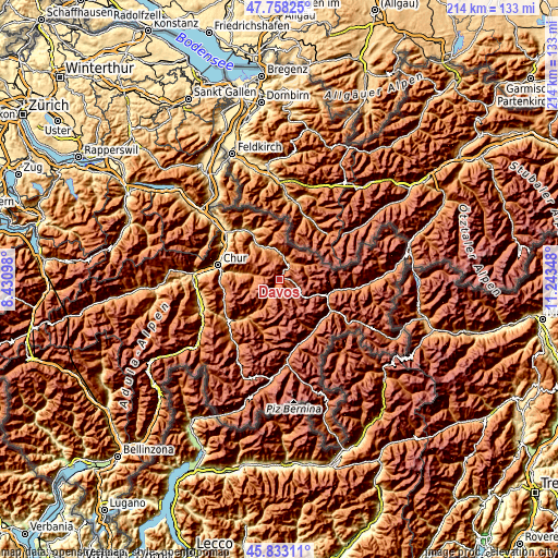 Topographic map of Davos