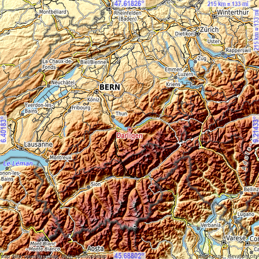 Topographic map of Därligen