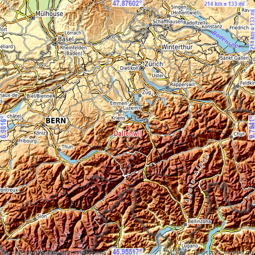 Topographic map of Dallenwil