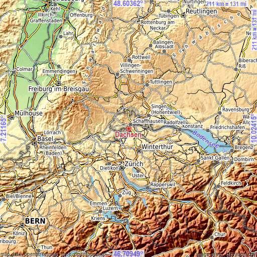 Topographic map of Dachsen