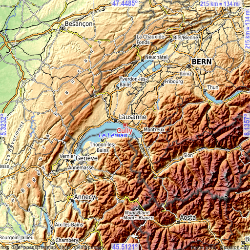 Topographic map of Cully