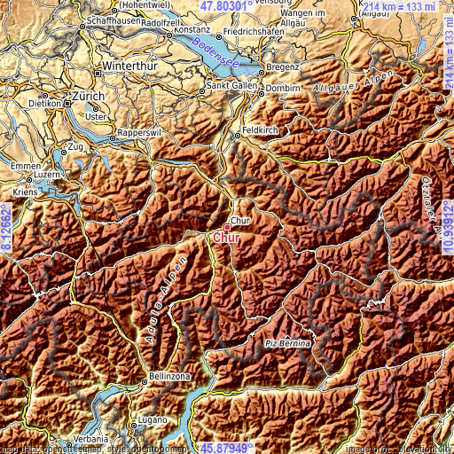 Topographic map of Chur