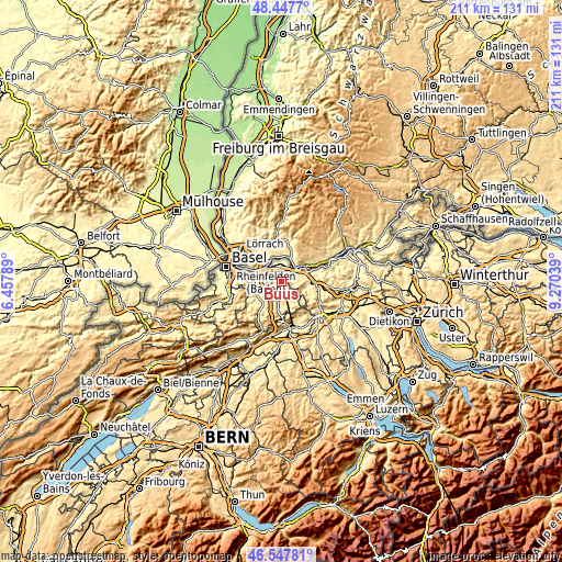 Topographic map of Buus