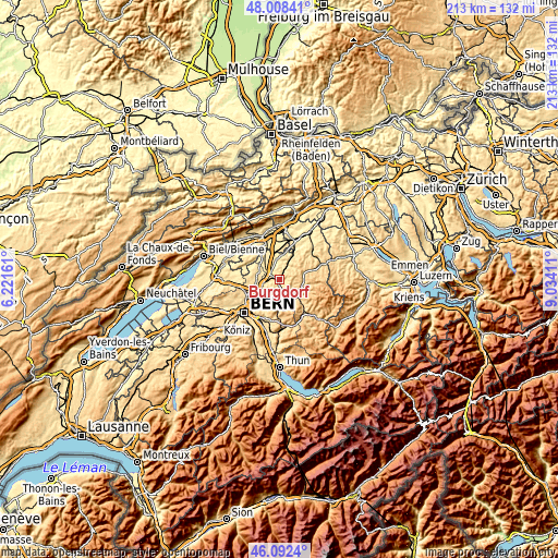 Topographic map of Burgdorf