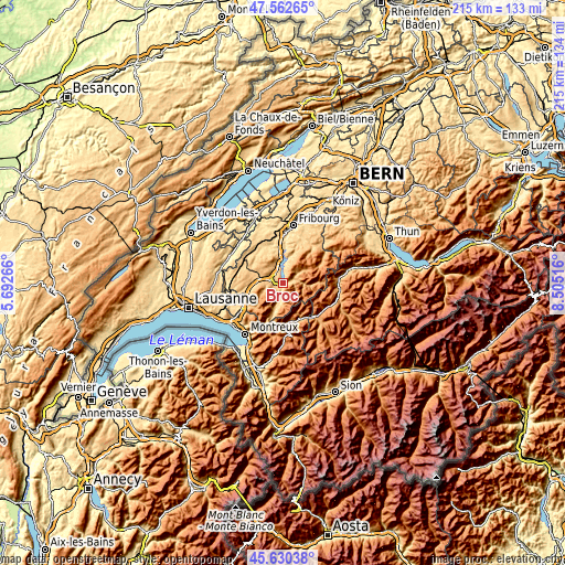 Topographic map of Broc