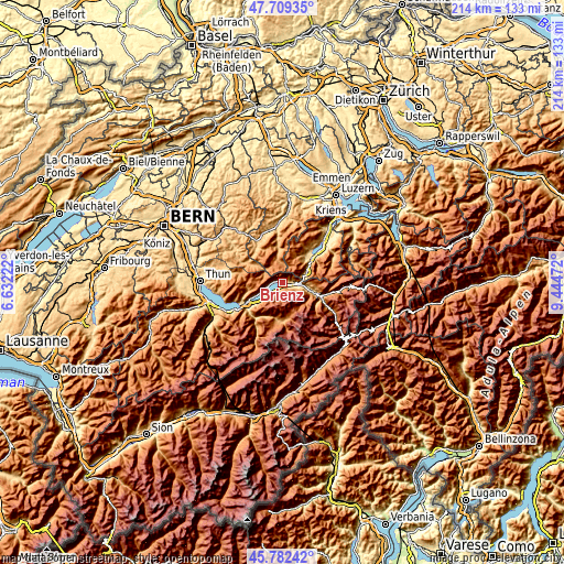 Topographic map of Brienz