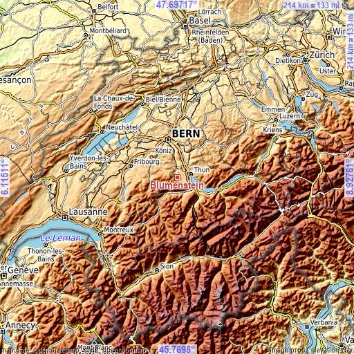 Topographic map of Blumenstein