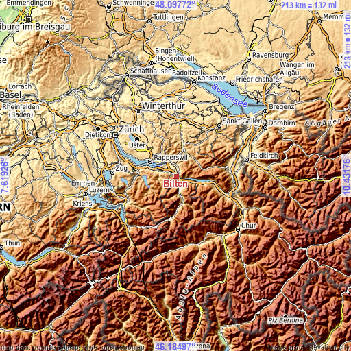 Topographic map of Bilten