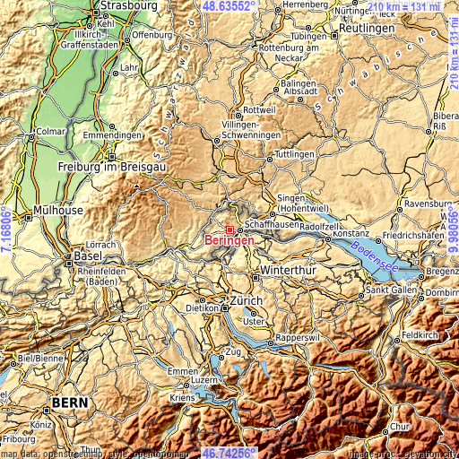 Topographic map of Beringen