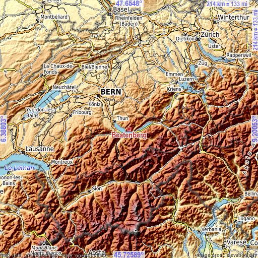 Topographic map of Beatenberg