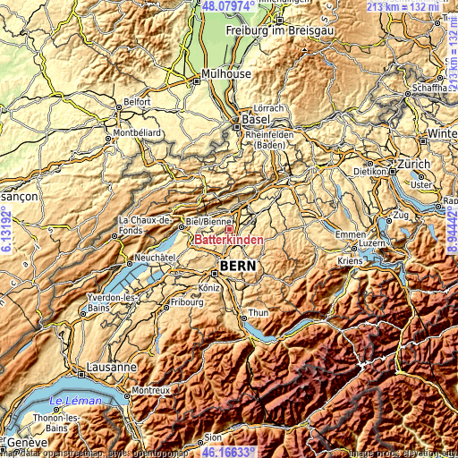 Topographic map of Bätterkinden