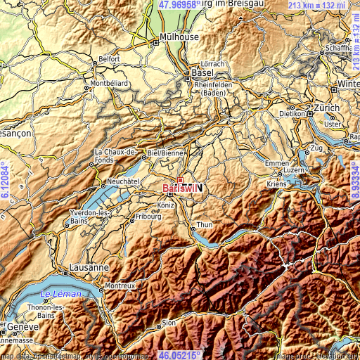 Topographic map of Bäriswil