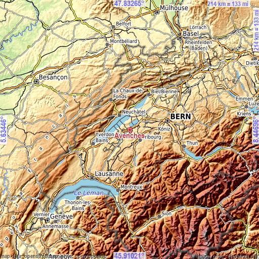 Topographic map of Avenches