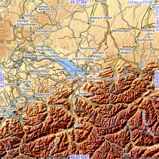 Topographic map of Au