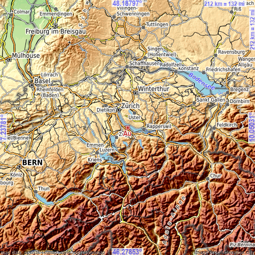 Topographic map of Au