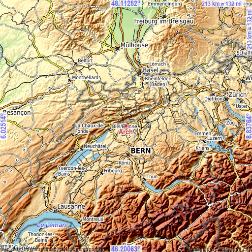 Topographic map of Arch