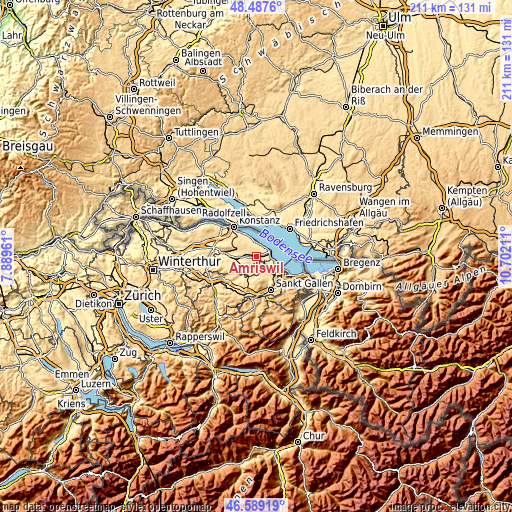 Topographic map of Amriswil
