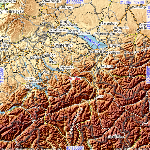 Topographic map of Amden