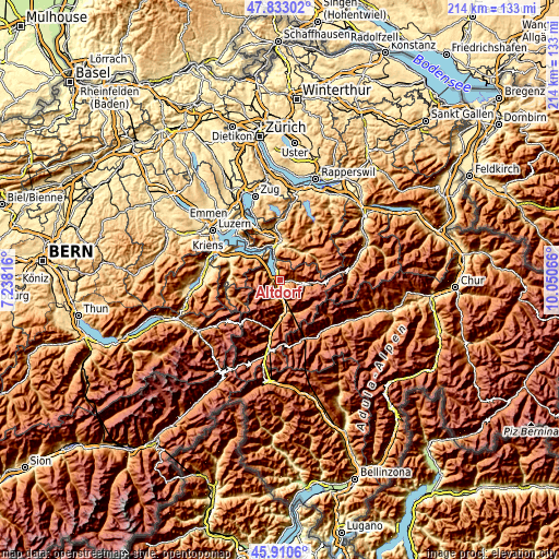 Topographic map of Altdorf