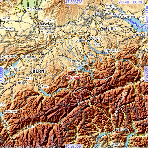 Topographic map of Alpnach