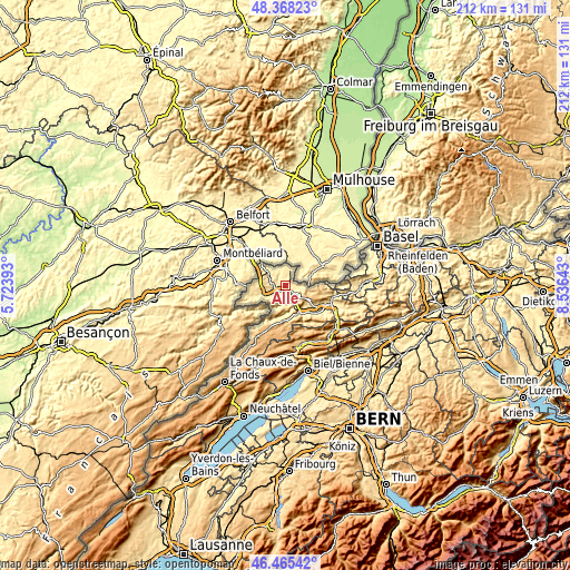 Topographic map of Alle