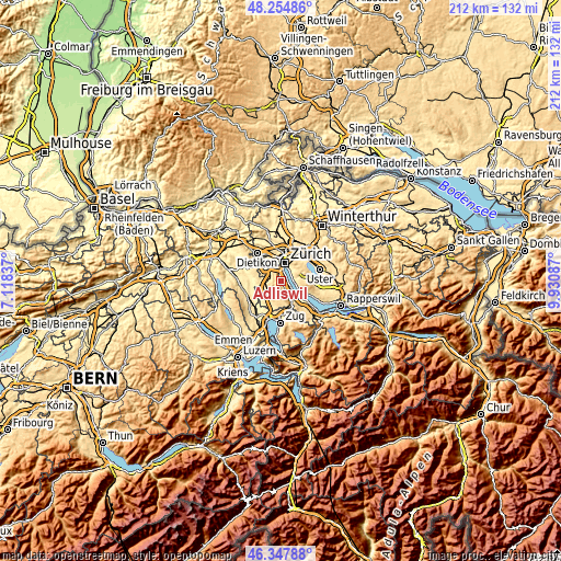 Topographic map of Adliswil
