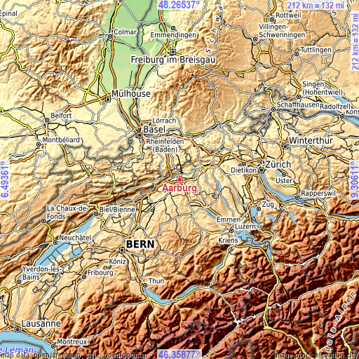 Topographic map of Aarburg