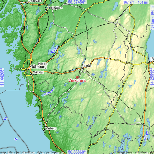 Topographic map of Viskafors