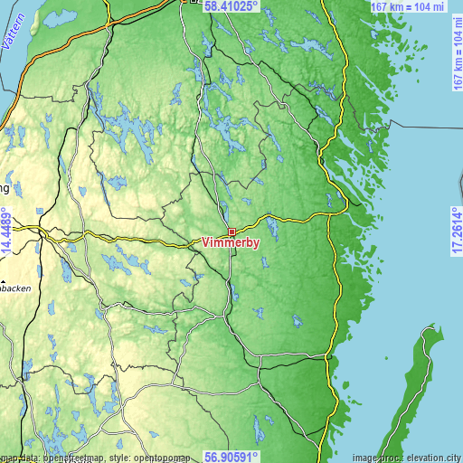 Topographic map of Vimmerby