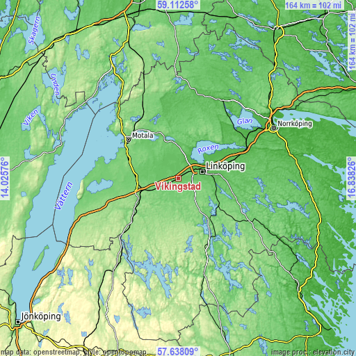 Topographic map of Vikingstad